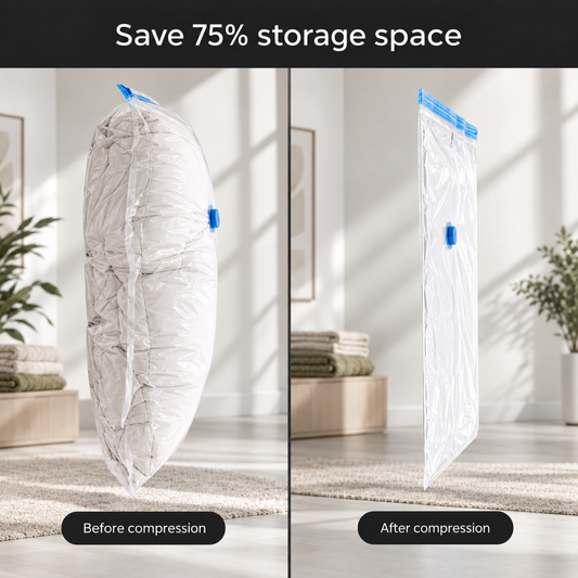 Vacuum Storage Bags with Pump | Space Saving Bags for Clothes, Bedding & Travel