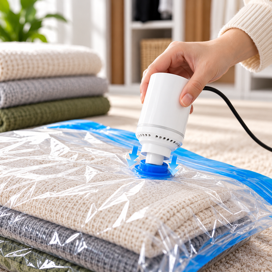 Electric Portable Vacuum Pump for Vacuum Storage Bags – Fast Space Saving Pump