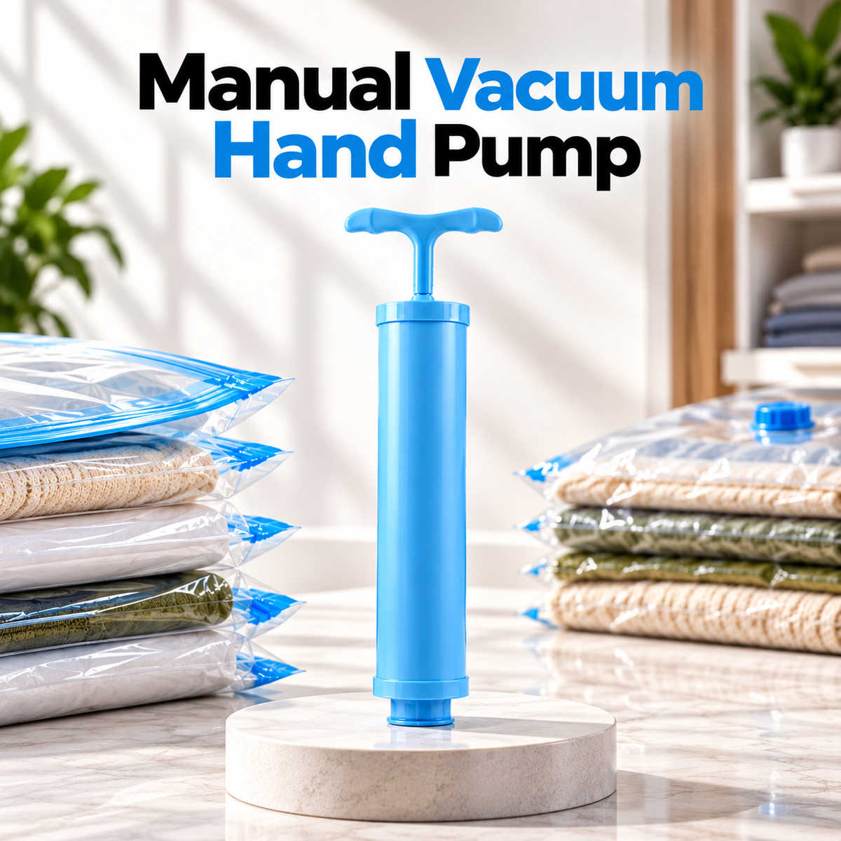 Manual Vacuum Hand Pump for Vacuum Storage Bags – Reusable Space Saving Pump