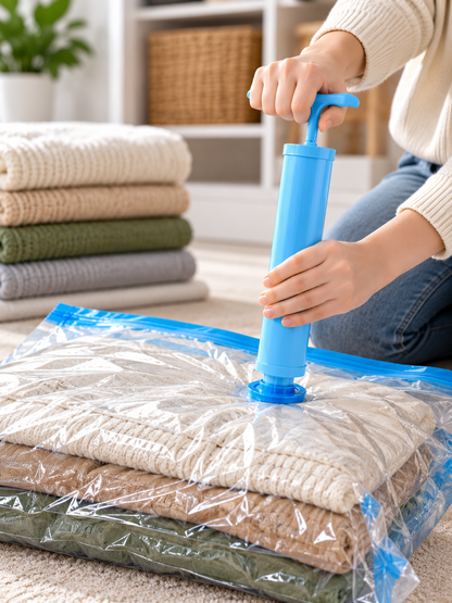 Manual Vacuum Hand Pump for Vacuum Storage Bags – Reusable Space Saving Pump