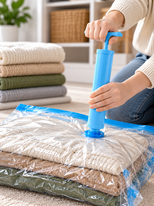 Manual Vacuum Hand Pump for Vacuum Storage Bags – Reusable Space Saving Pump