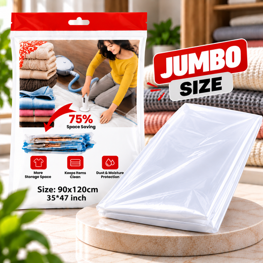 Jumbo Vacuum Storage Bag 90×120 cm – Space Saving Bag for Blankets, Bedding & Bulky Items